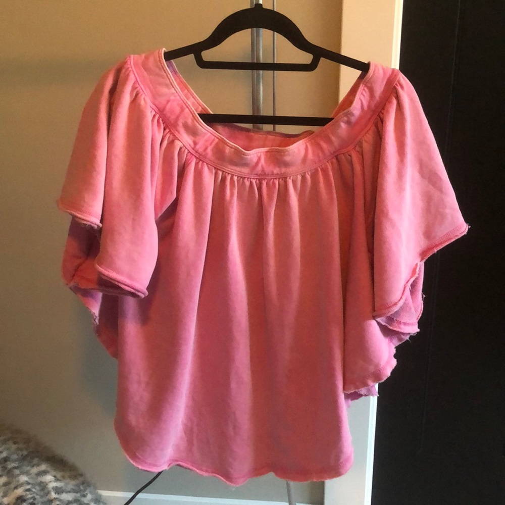 Free people sweater shirt, pink, size small